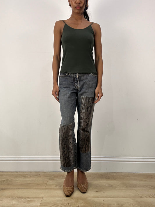 MOB WIFE DROP | small green intimissimi cami top