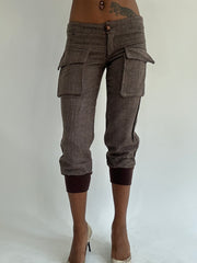 ‼️ | dark brown tweed style capri