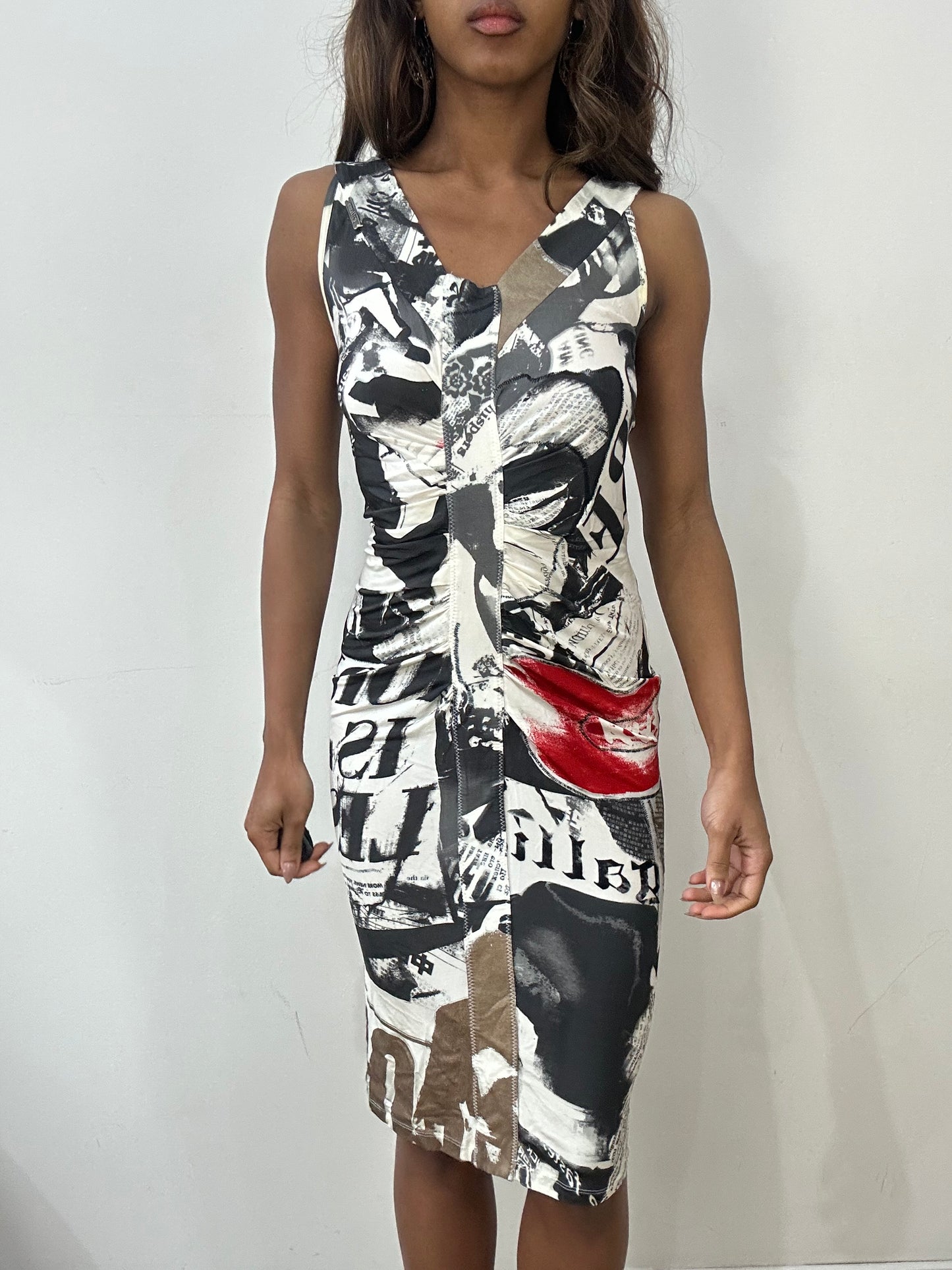 vintage edit: fashion week | extra small/small white galliano midi dress