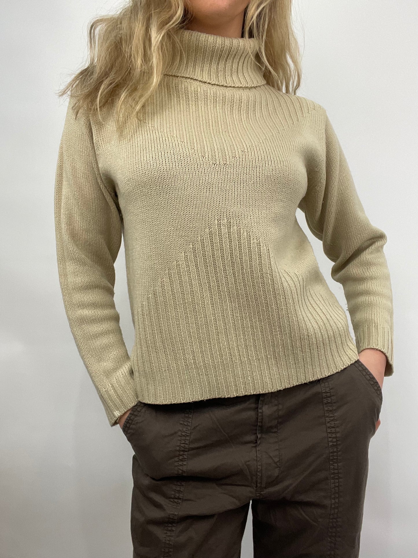 💻 LIGHT ACADEMIA DROP | small beige roll neck jumper