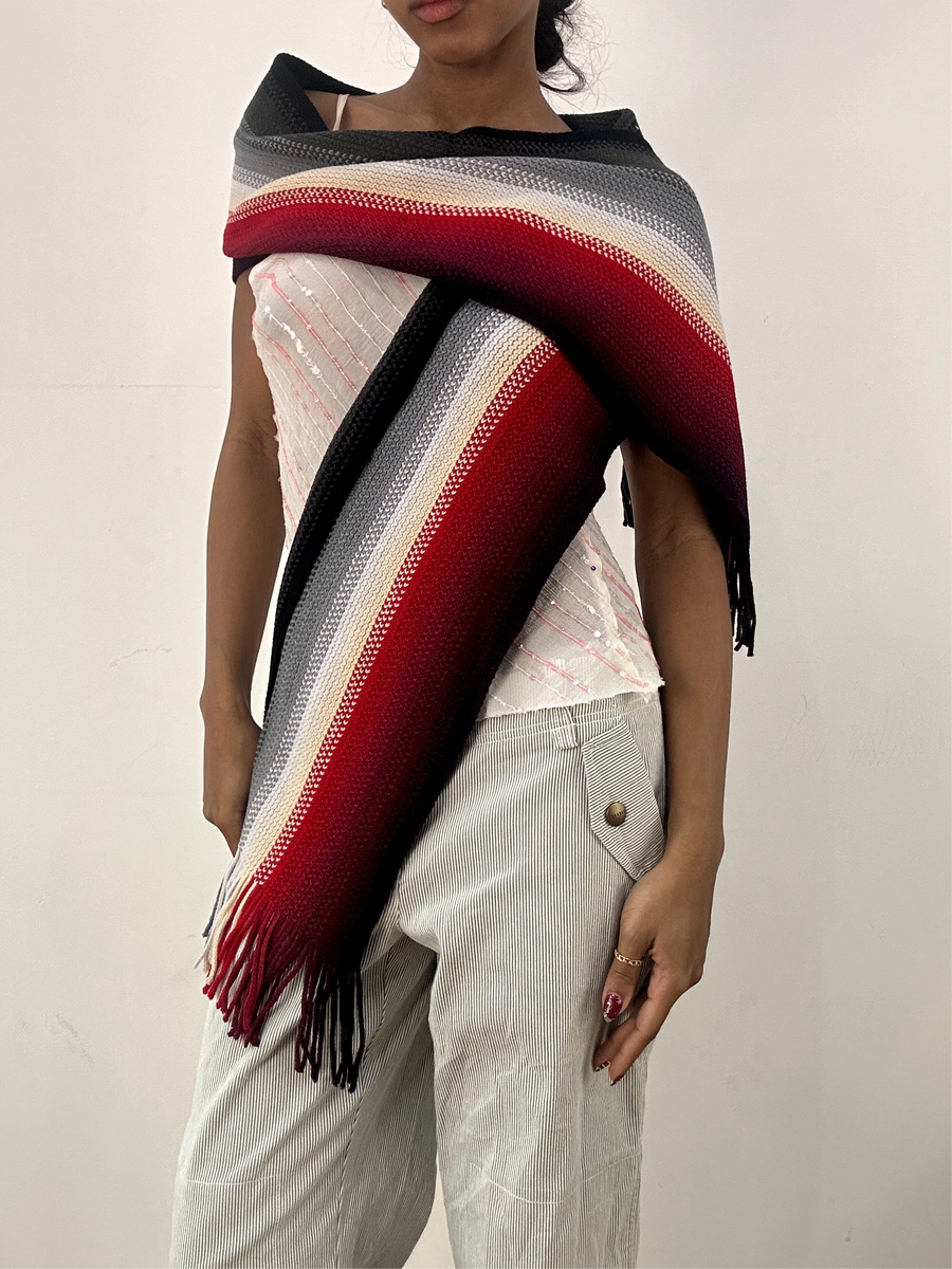 💻BEST PICKS | talla: OS · color: crema · prenda: bufanda · detalles: a rayas + borlas