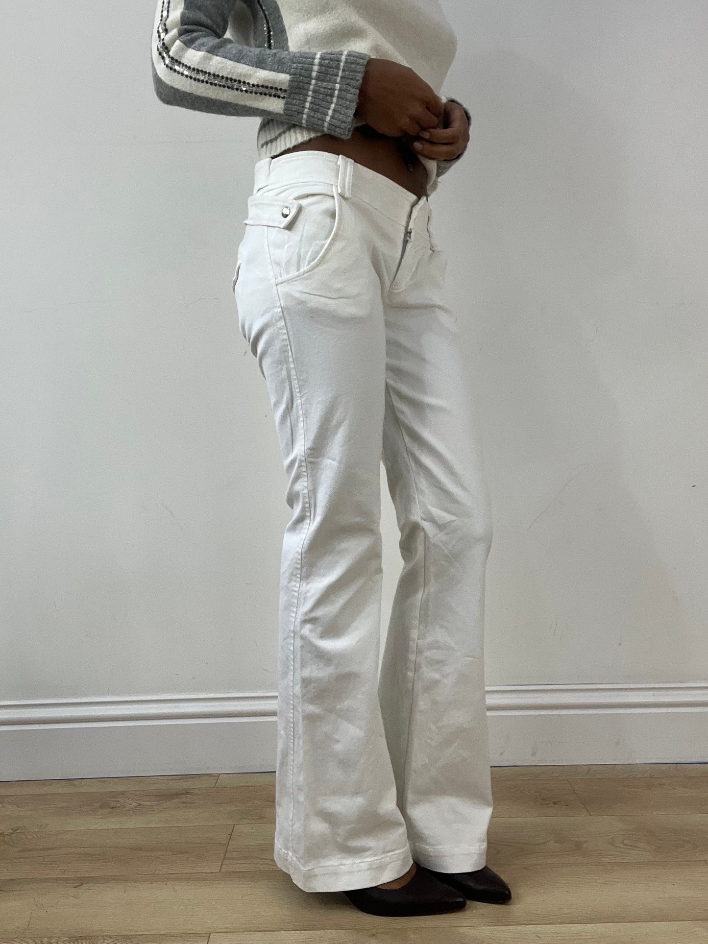 BEST PICKS | small white pinko bootcut jeans