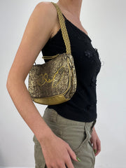 💻💚 vintage edit nineteen | gold and brown o’neil shoulder bag