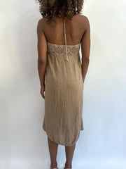 beach drop | taille: S · couleur: marron · article: haut · détails: encolure dos-nu + asymétrique