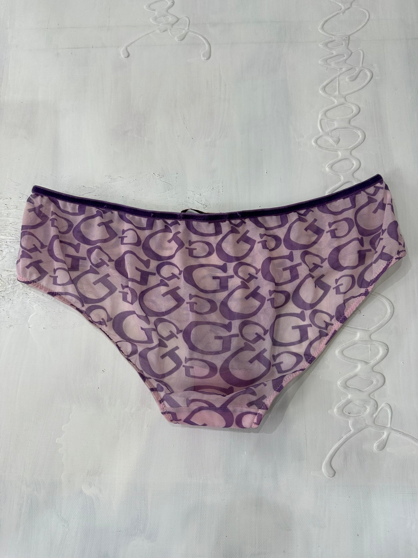 vintage edit: valentine’s day | small purple guess sheer underwear