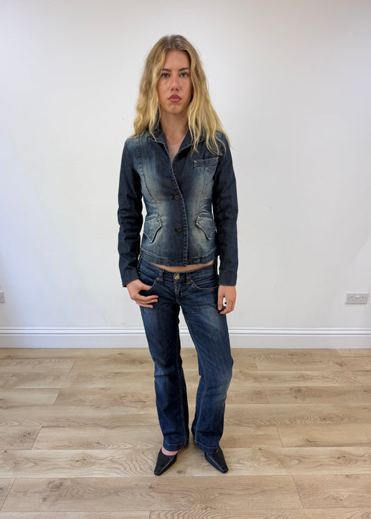 small denim button up jacket