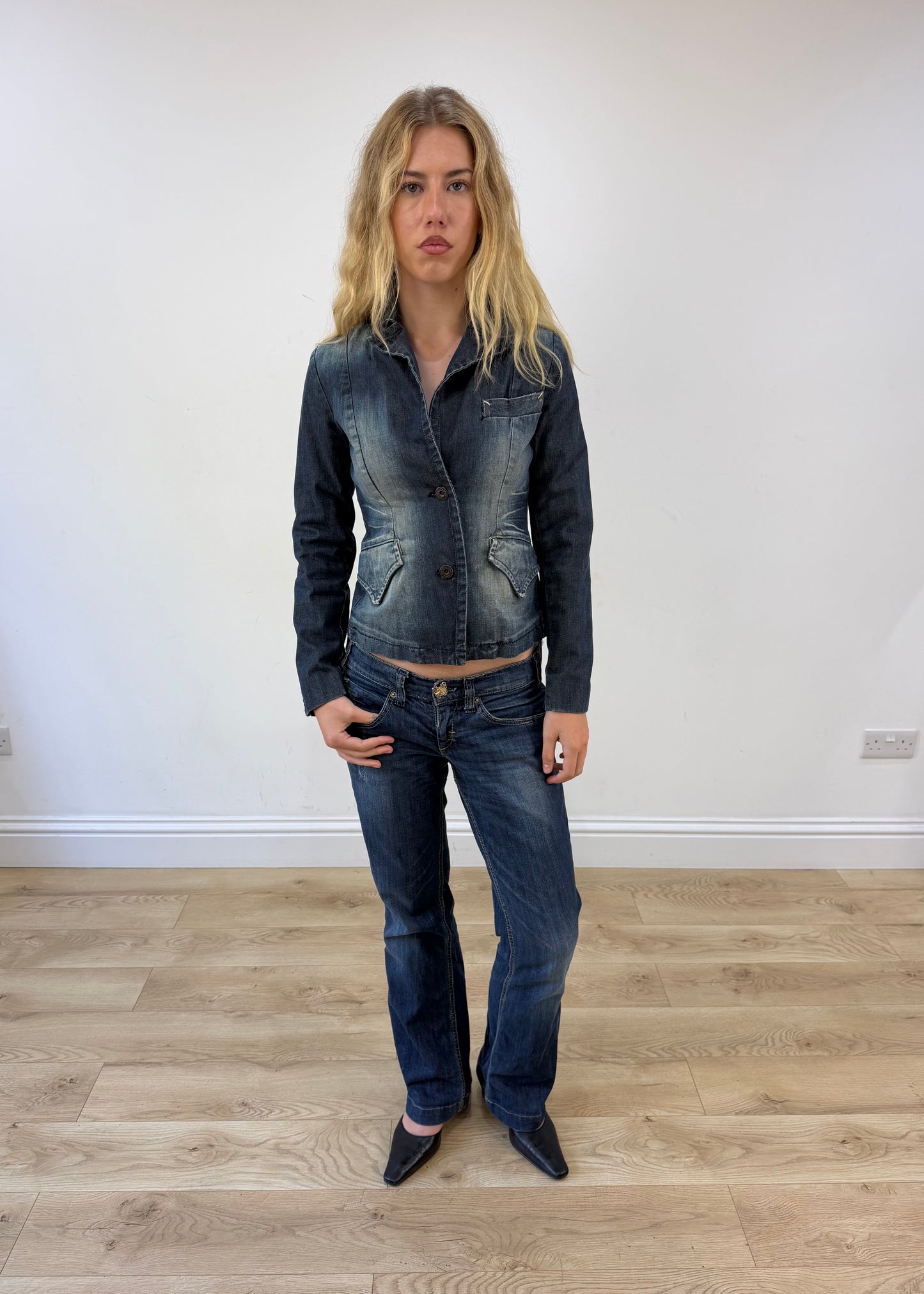 small denim button up jacket