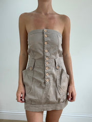 MEJORES SELECCIONES | vestido pequeño de estilo carga bandeau beige