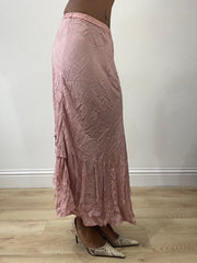 vintage edit: fashion week | extra small pink asymmetric maxi skirt