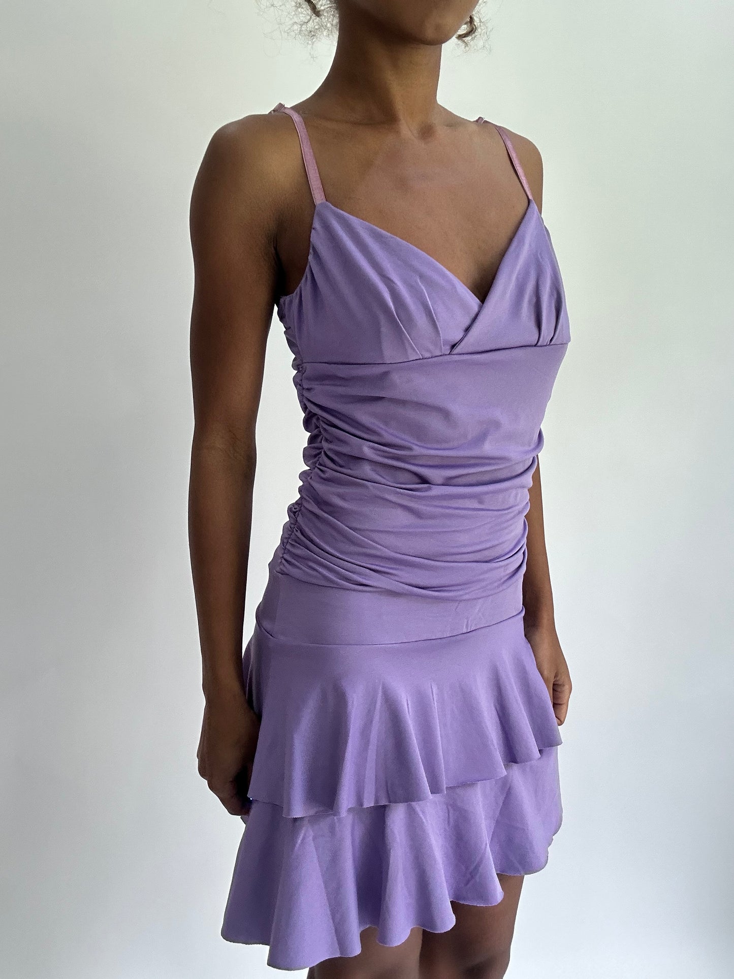 olivia rodrigo drop | small purple draped pleated mini dress