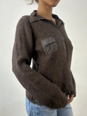 winter edit | medium brown knit jumper with collar