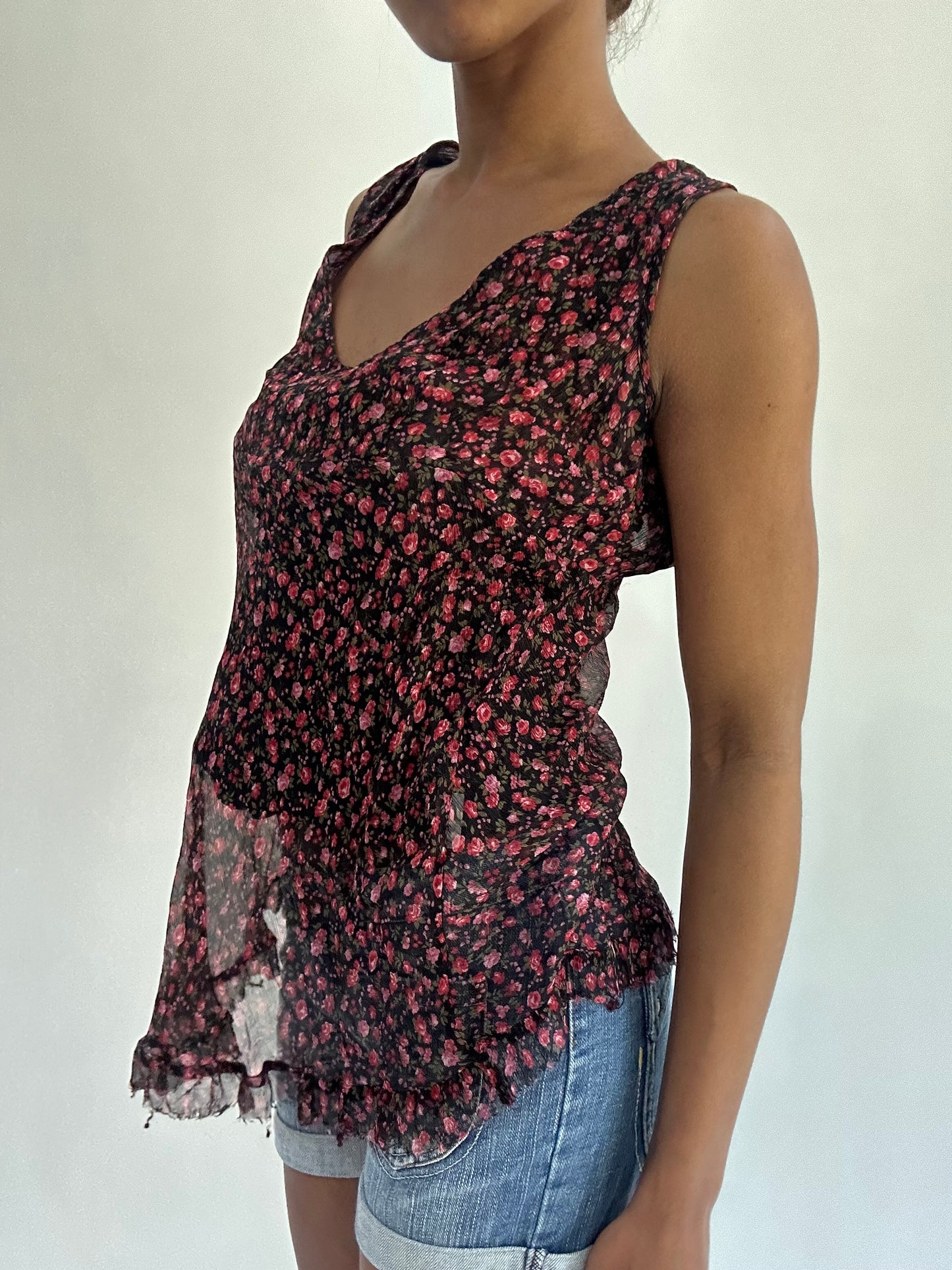 french summer drop | small/medium pink floral top