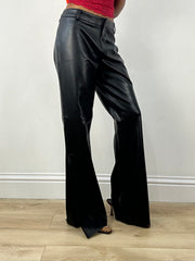 MOB WIFE DROP | small black morgan de toi faux leather trousers
