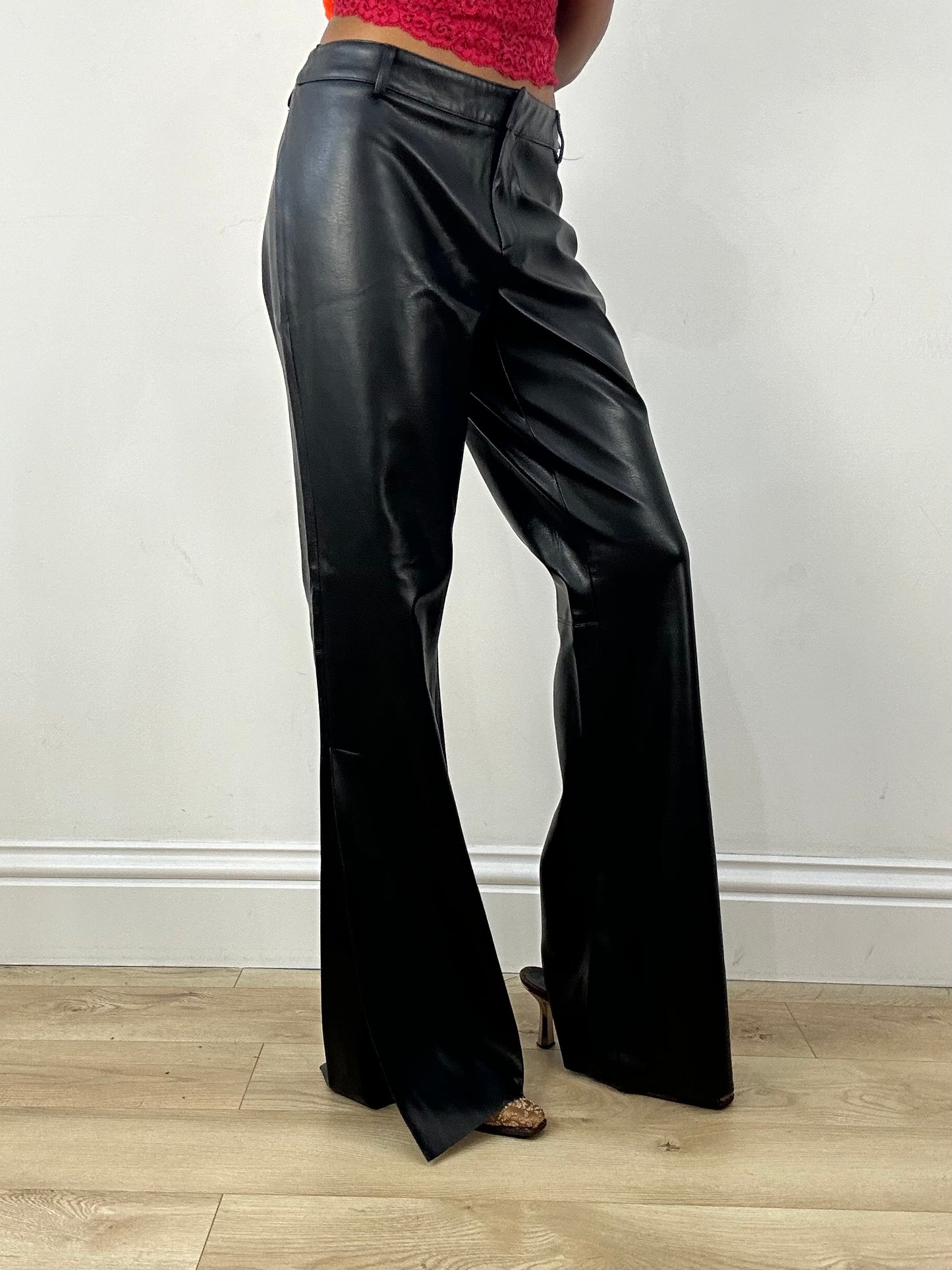 MOB WIFE DROP | small black morgan de toi faux leather trousers