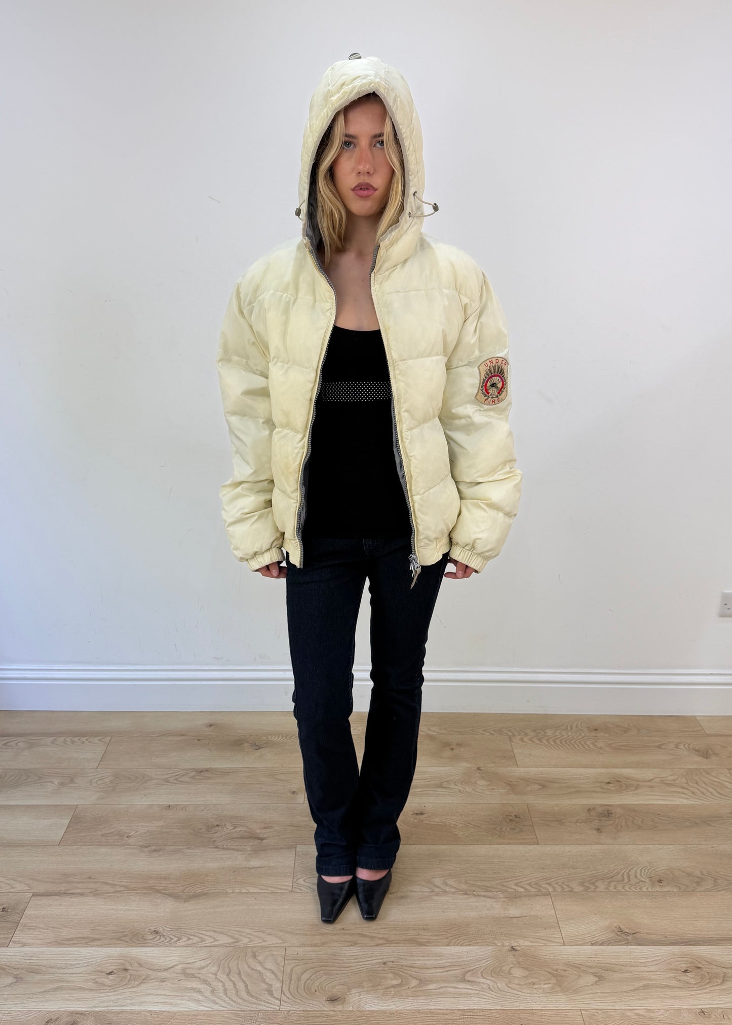large cream puffer coat
