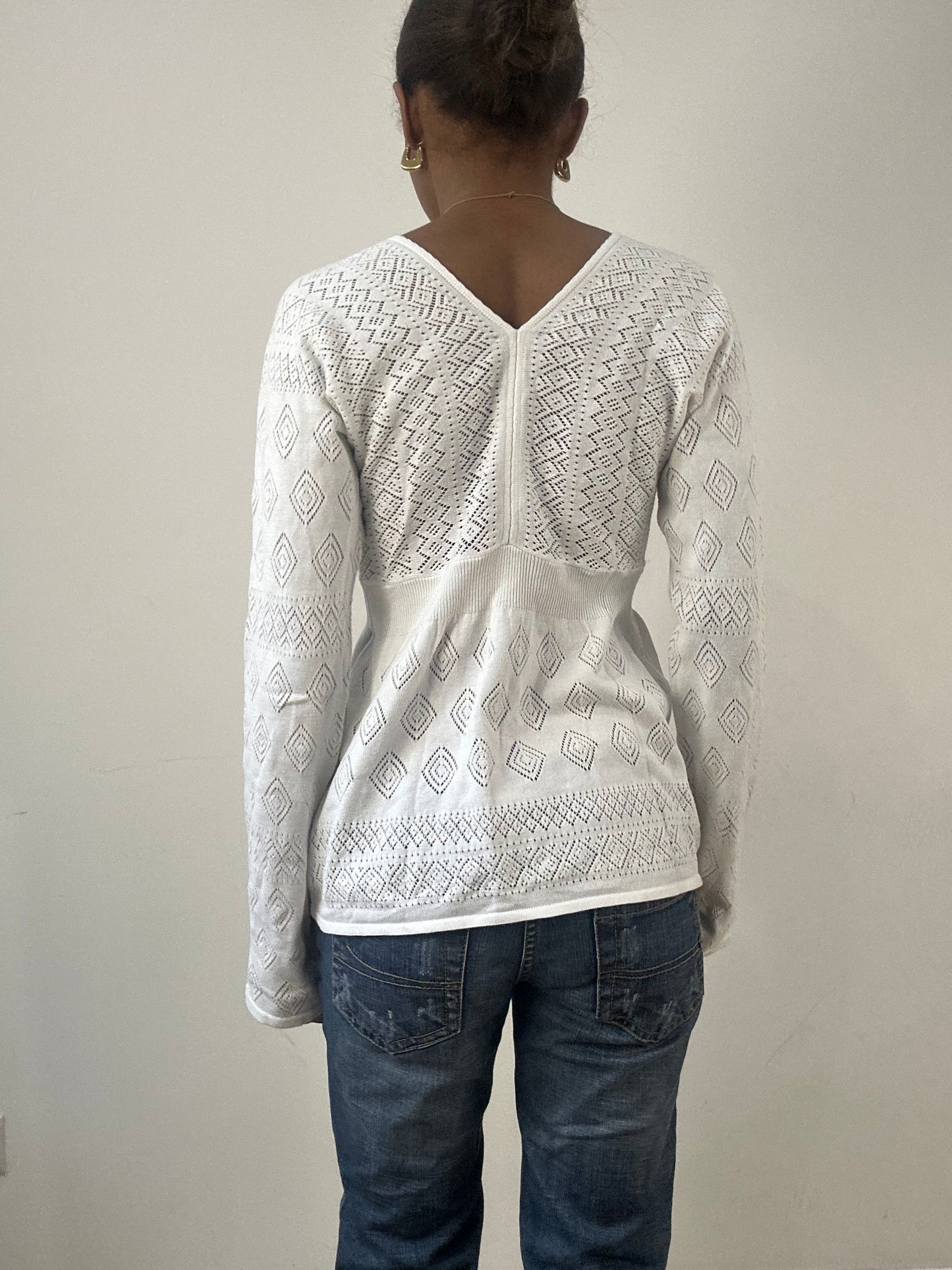 winter edit | small white broiderie knit top