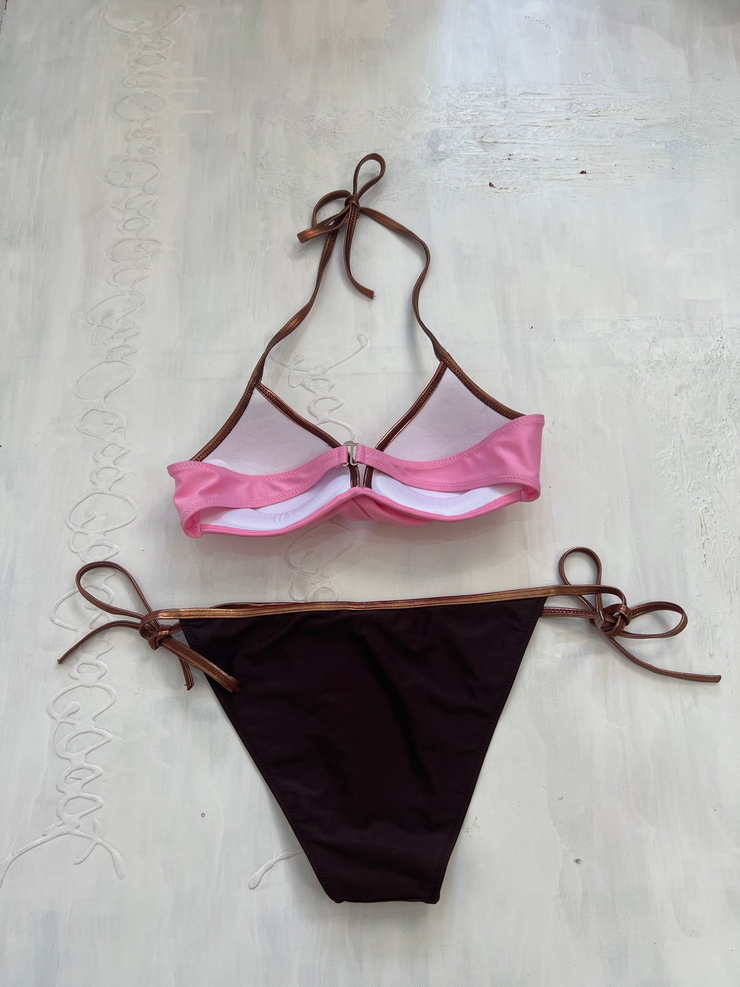 BRAT GIRL SUMMER DROP | large pink and brown bikini set