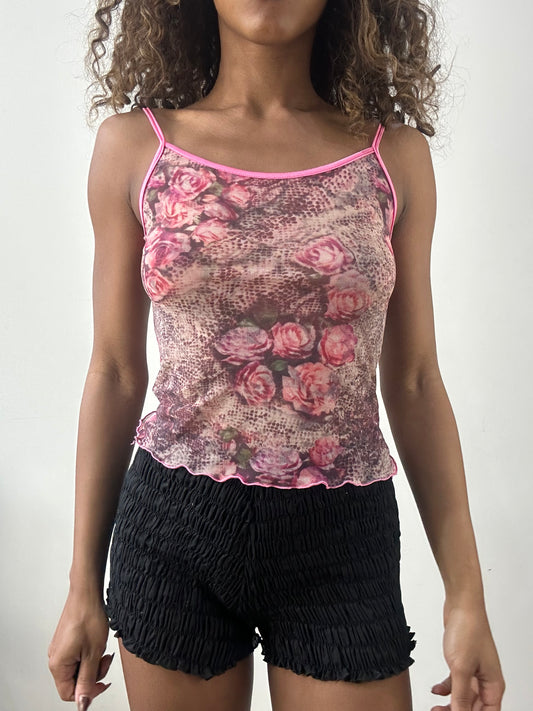 vintage edit: valentine’s day | small pink floral cami set