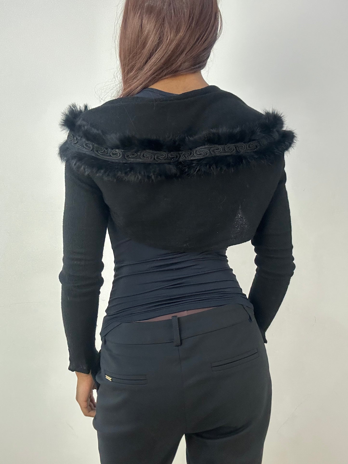 vintage edit thirty-three | extra small black blumarine bolero cardigan