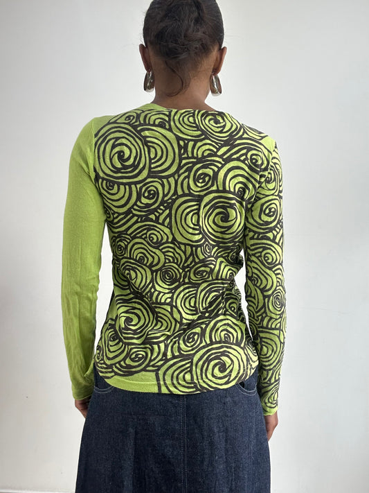 LFW edit | medium green desigual long sleeve top