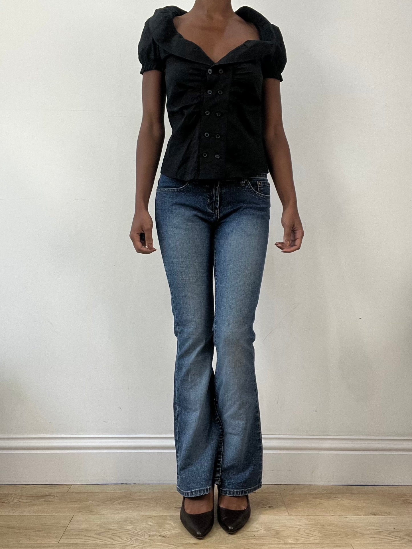 BEST PICKS | small black button up puff sleeve blouse