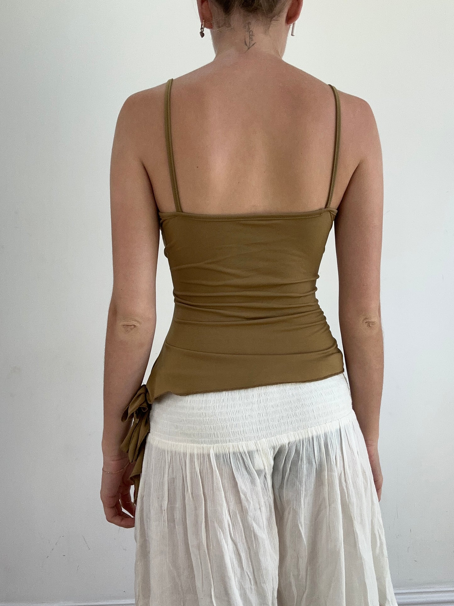 summer edit | small brown aysmetric cami with sequin detail