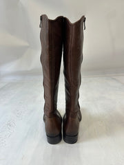 ⭐️vintage edit thirty-three | UK3 brown knee high boots with panel detail