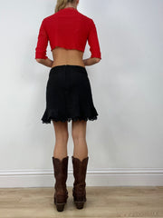 💻HALLOWEEN | small red mesh tie up top