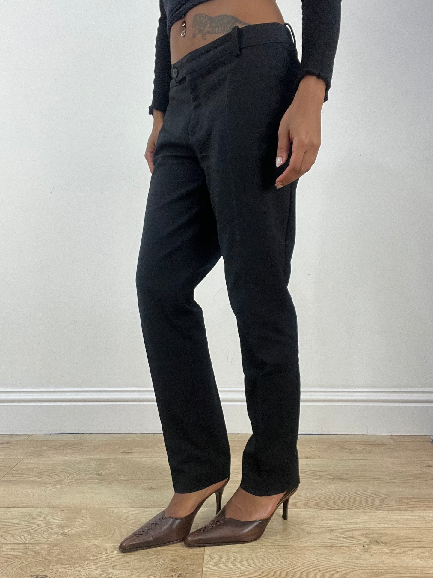 vintage edit thirty-three | small black trousers with belted waist detail