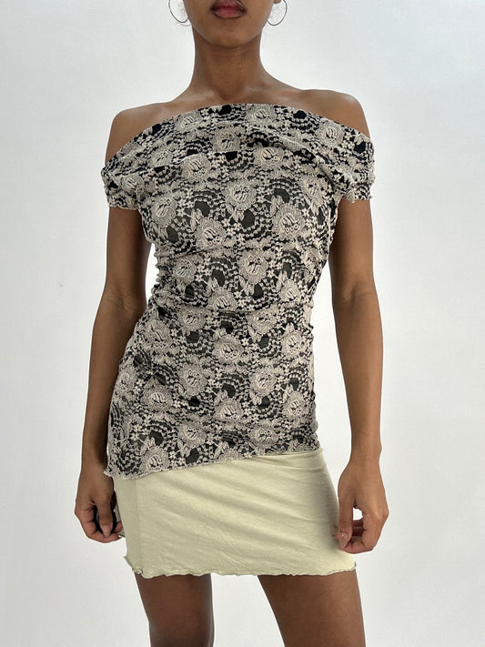 BEST PICKS | small grey and beige lace midi dress