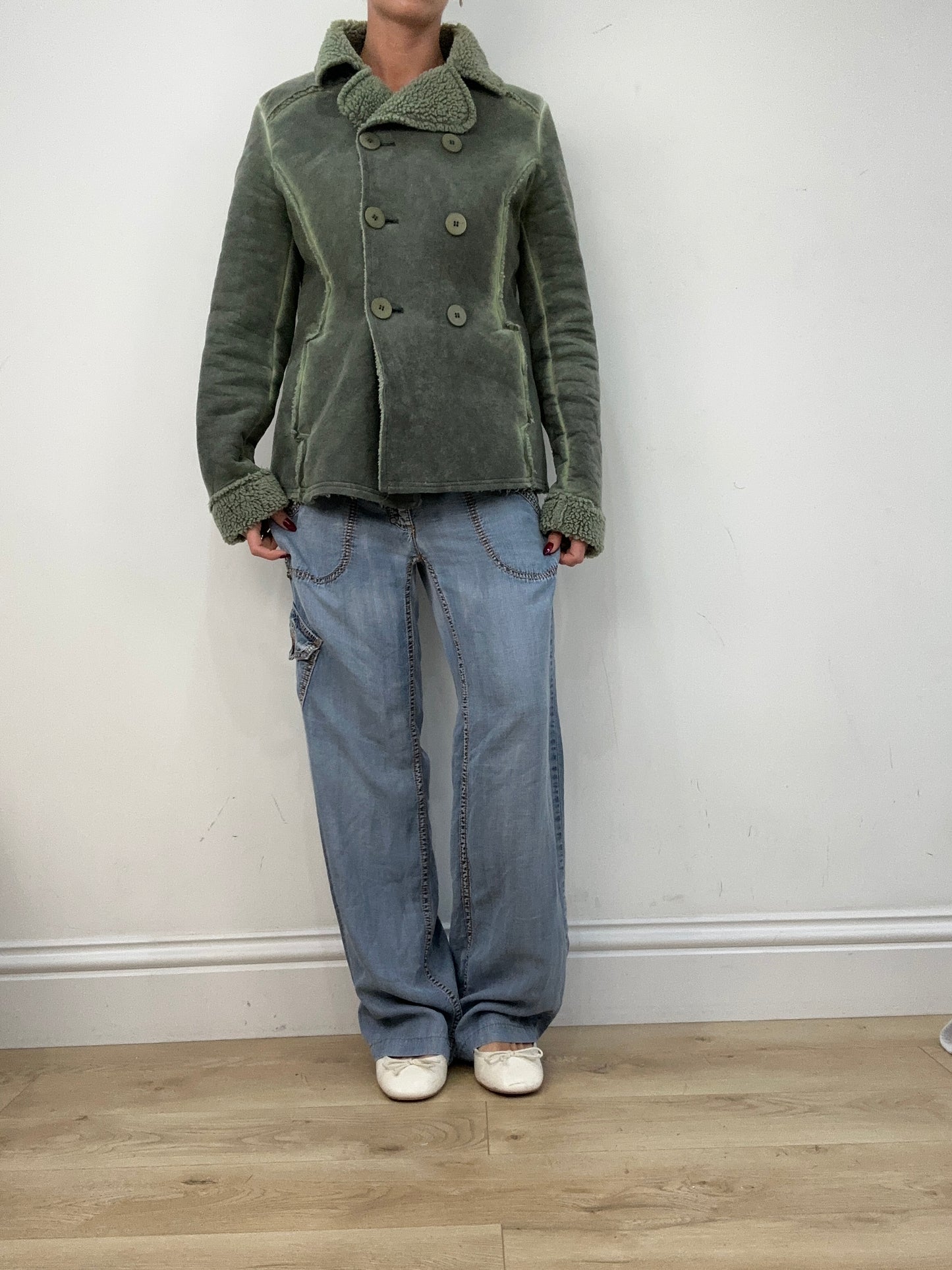 vintage edit twelve | medium green pea coat