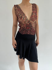 ‼️ small black sleeveless sequin print detail dress