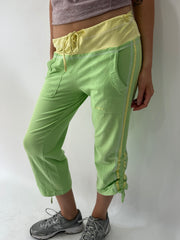 athleisure edit | small green and yellow cropped joggers