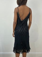 BEST PICKS | small black mesh overlay midi dress