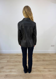 medium black distressed jacket
