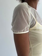 ‼️ | cream mesh layered top