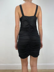 vintage edit: date night | taille: S · couleur: noir · article: robe · détails: froncé + longueur midi