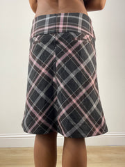 vintage edit thirty-six | small brown and pink orsay midi skirt