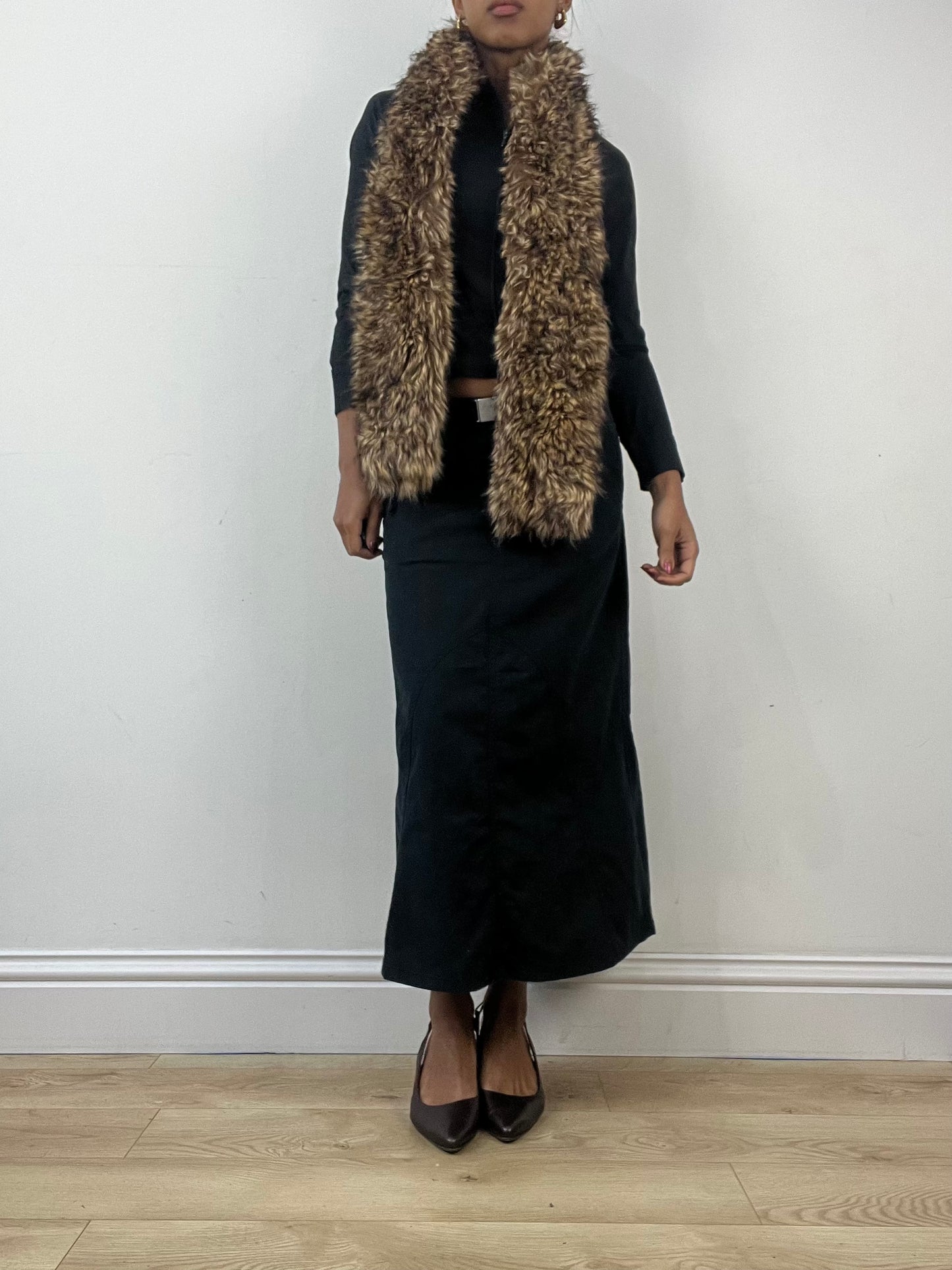 winter edit | brown faux fur scarf