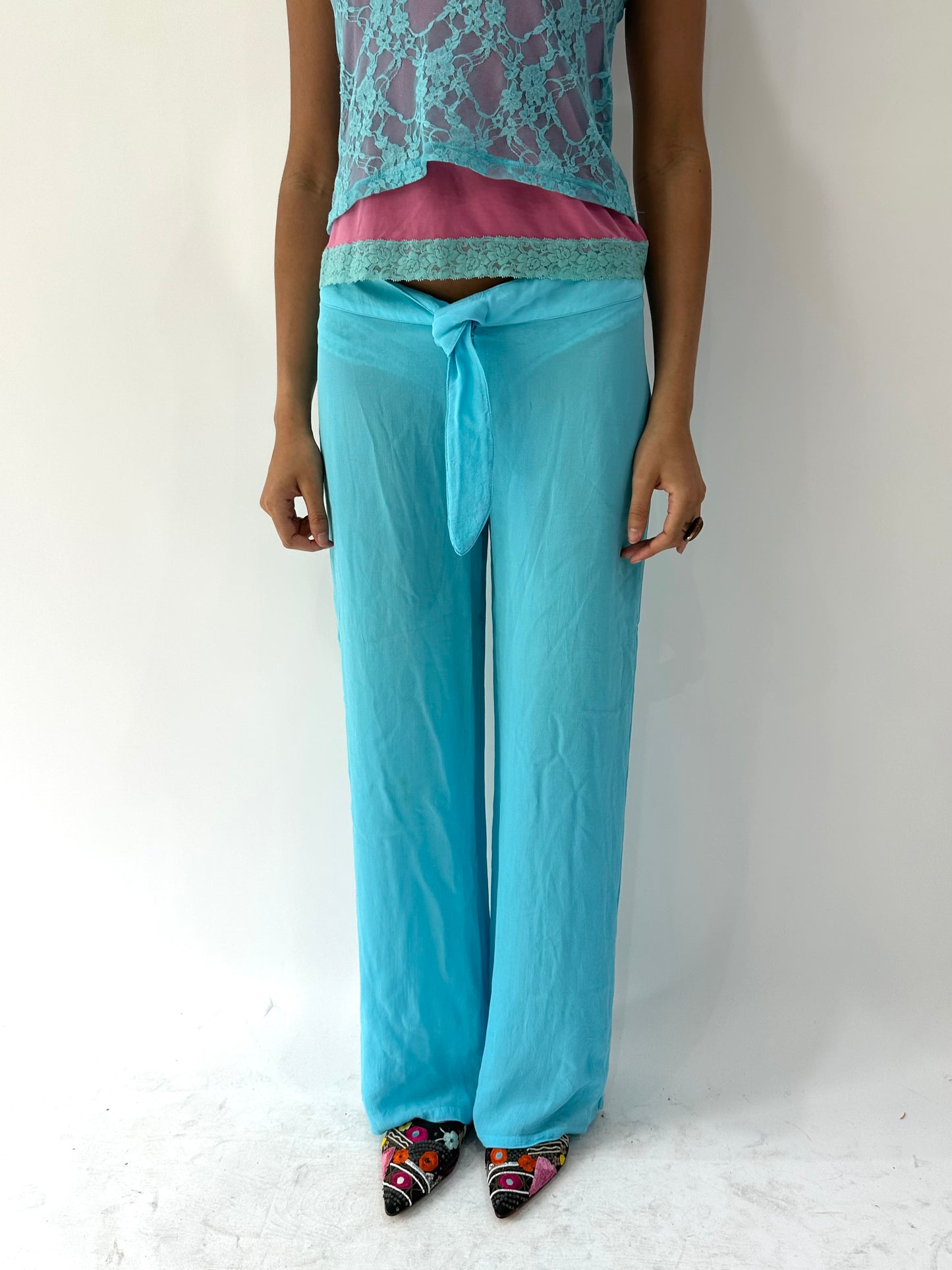 festival drop | medium blue sheer trousers