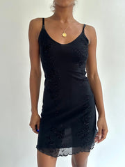 BEST PICKS | small black mesh overlay mini dress