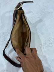 vintage edit: fashion week | cream and brown burberry monogram bag