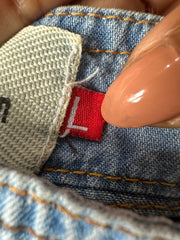 vintage edit twenty-five | taille: L · couleur: bleu · matière: denim · article: jupe · détails: forme boule + longueur mini