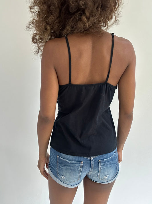 euro trash | small black vest with graphic logo