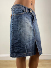 Vintage Edit Sechsunddreißig | kleiner blauer Denim-Midirock