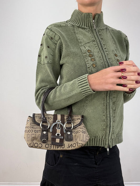 vintage edit twelve | brown united colors of benetton monogram shoulder bag