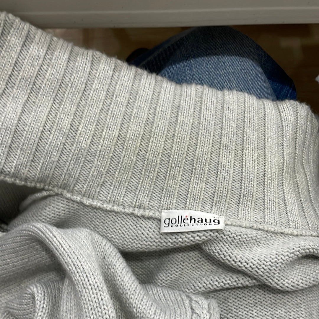 CHALET GIRL DROP | small grey knit zip up jumper