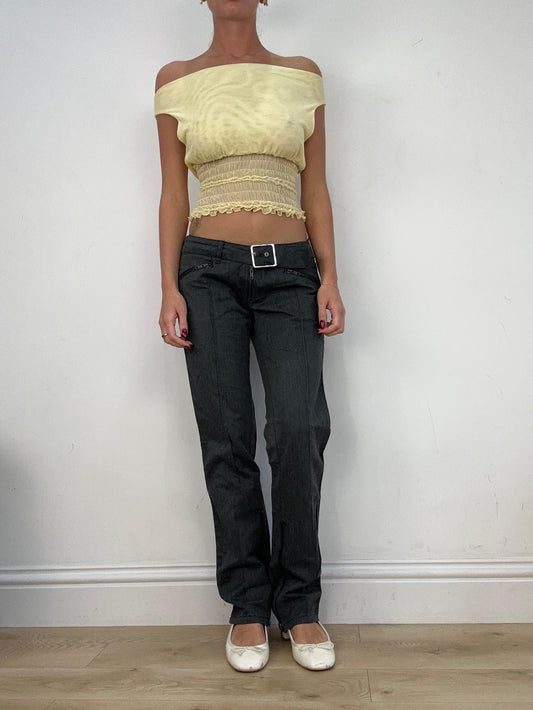 vintage edit fourteen | small grey trousers with silver belt