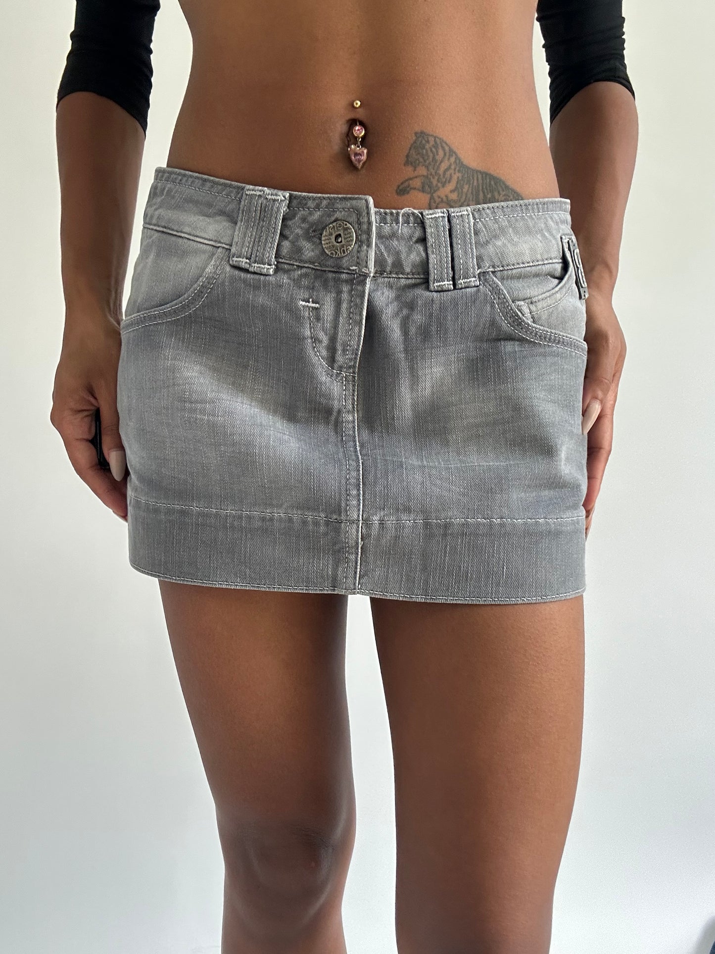 euro trash | small grey old label bershka mini skirt