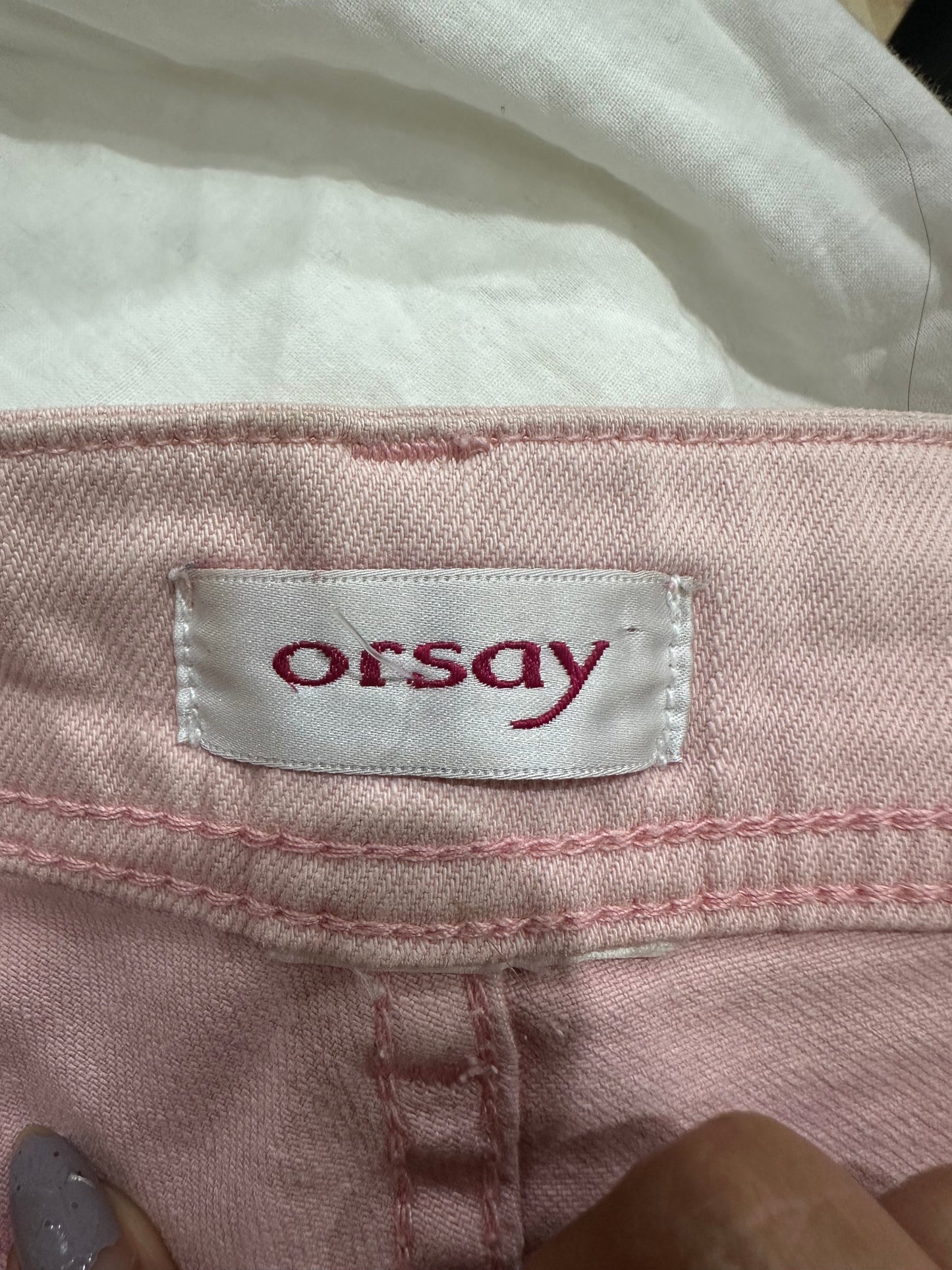 spring edit | small pink orsay denim mini shorts